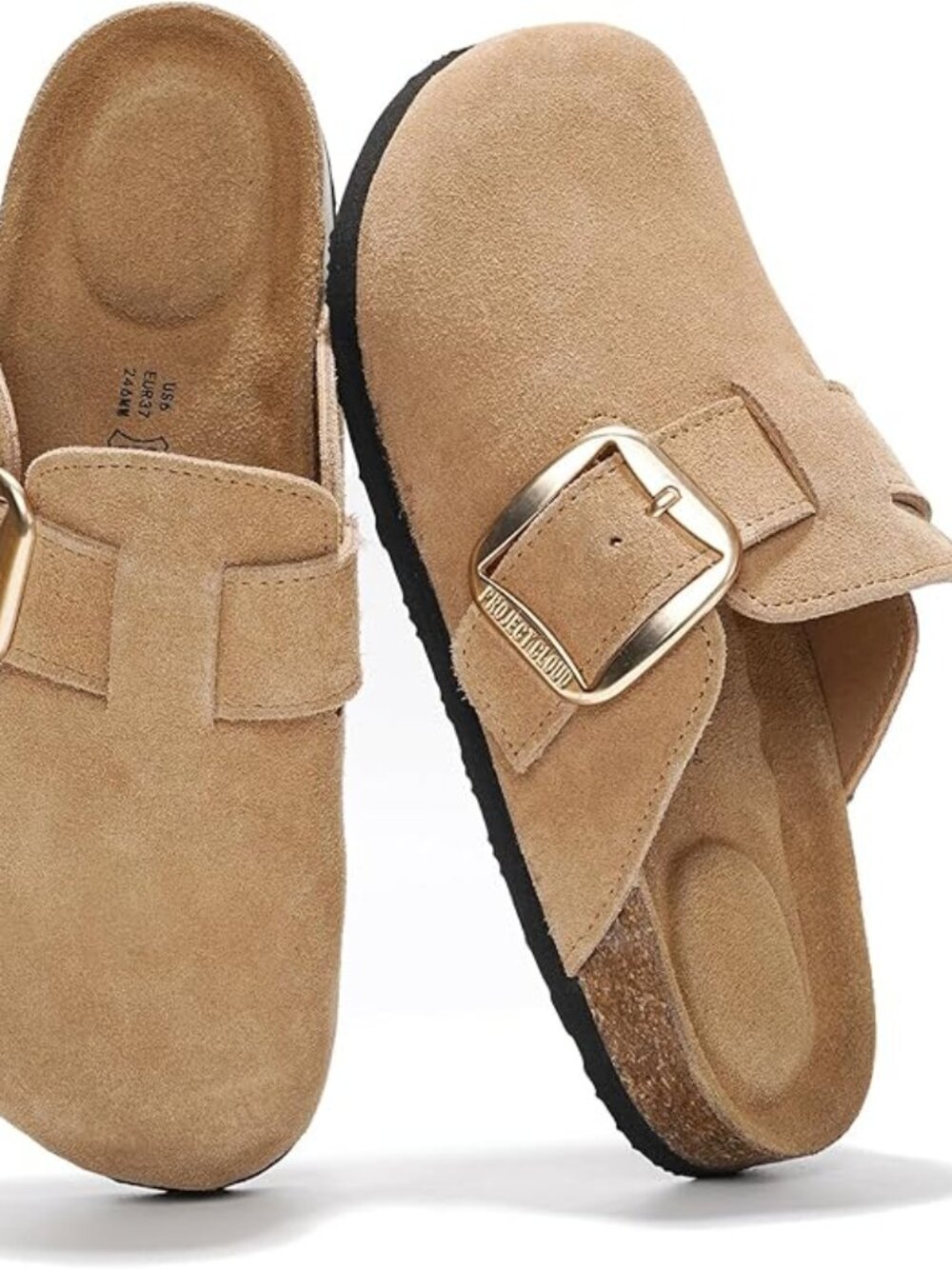 Project Cloud 100% Genuine Leather Clogs-Beige Clogs